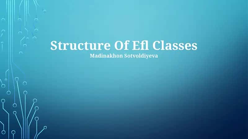 Structure Of Efl Classes