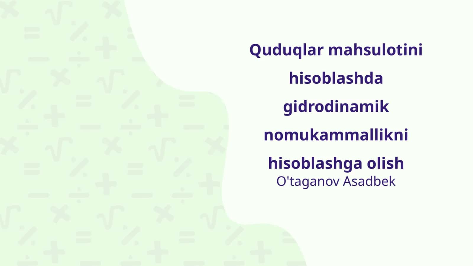 Quduqlar mahsulotini hisoblashda gidrodinamik nomukammallikni hisoblashga olish
