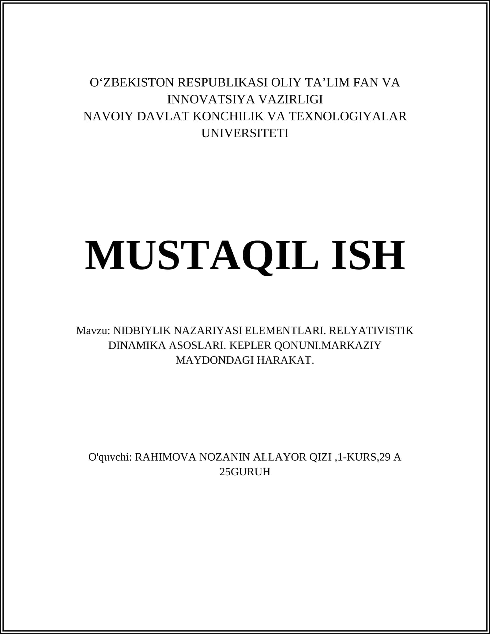 Nidbiylik nazariyasi elementlari