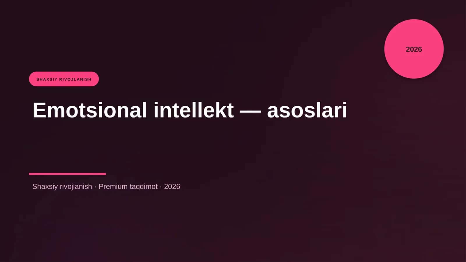 Emotsional intellekt — asoslari