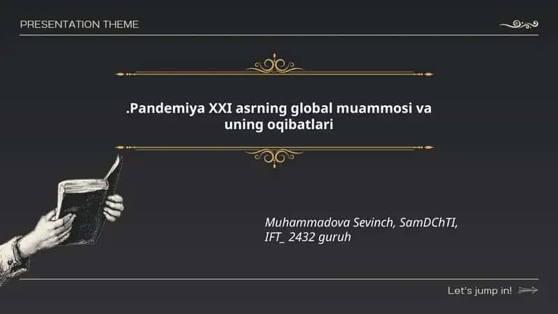 Pandemiya XXI asrning global muammosi va uning oqibatlari