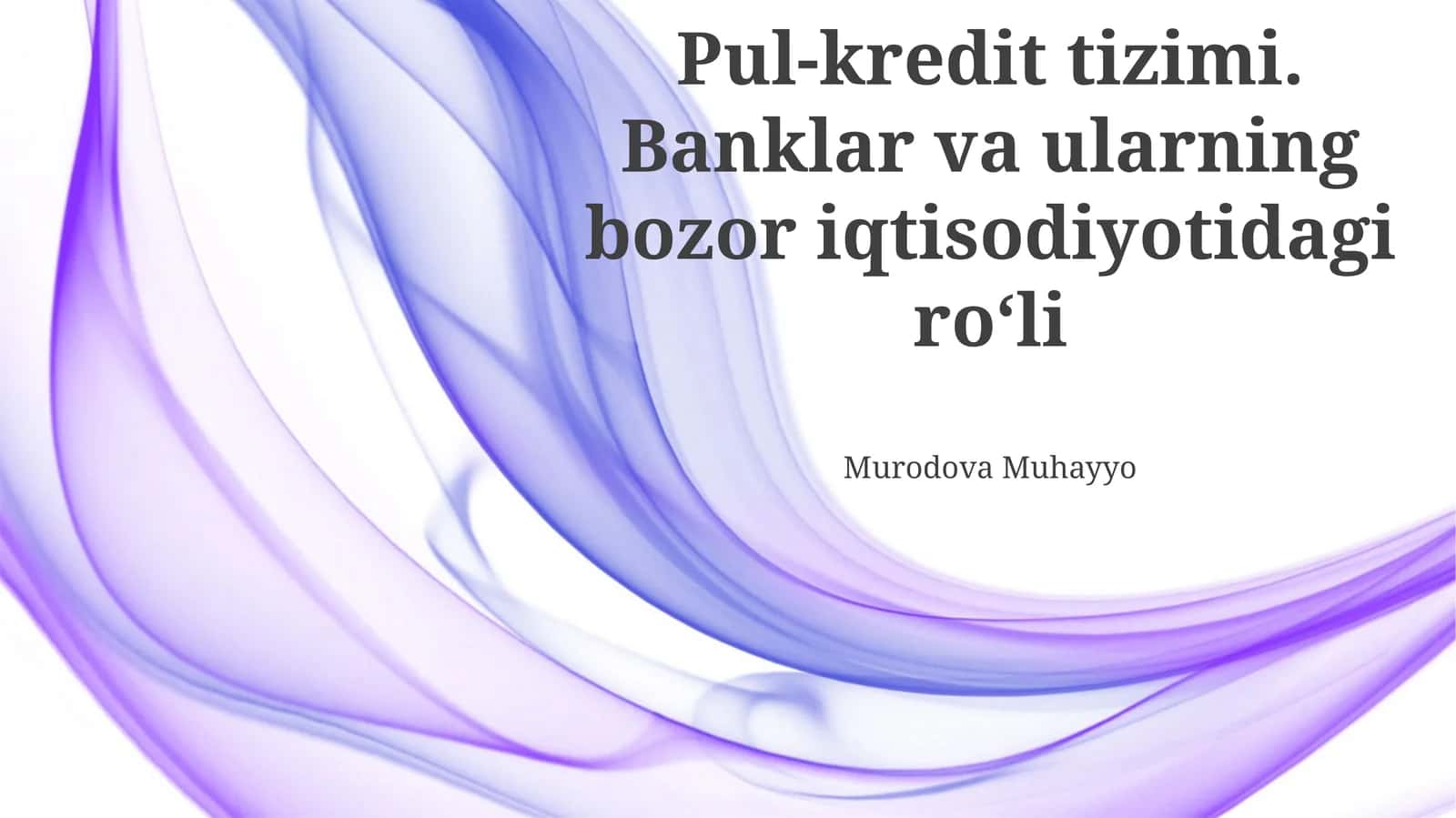 Pul-kredit tizimi