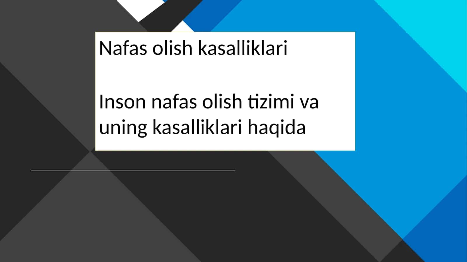 Nafas olish kasalliklari
