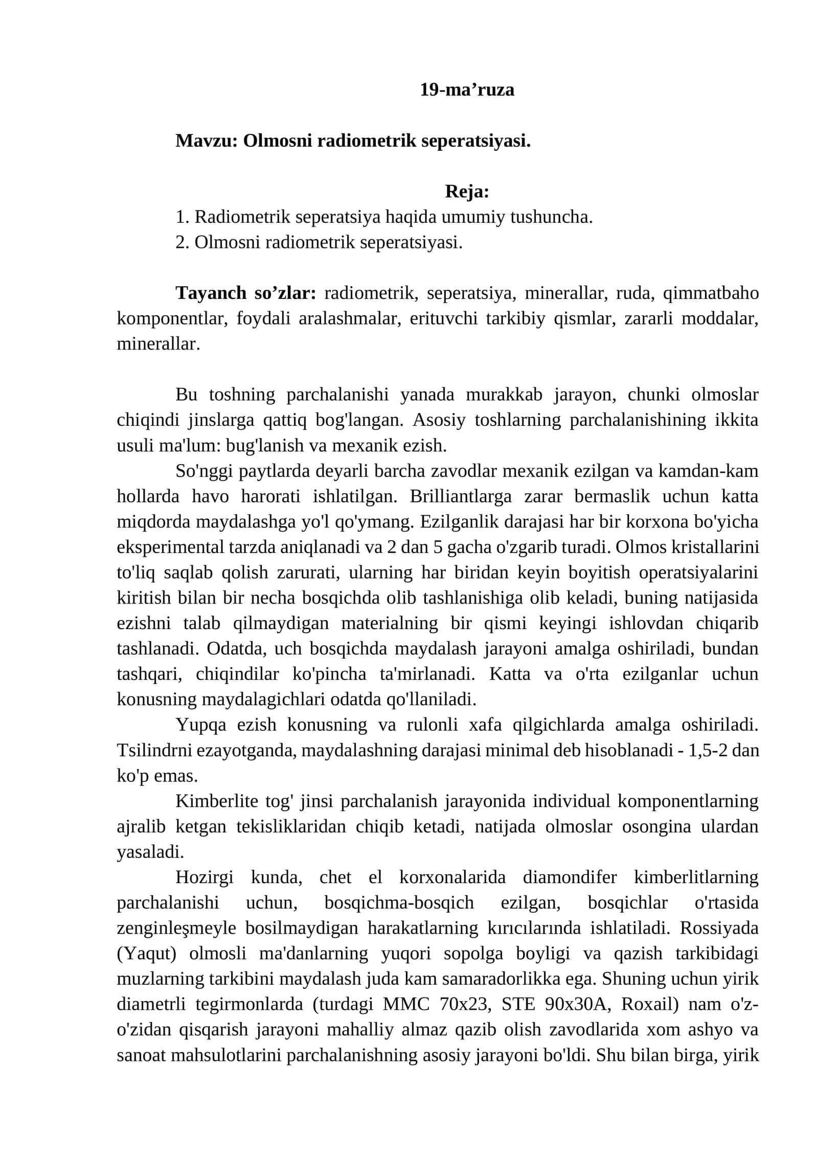 Olmosni radiometrik seperatsiyasi