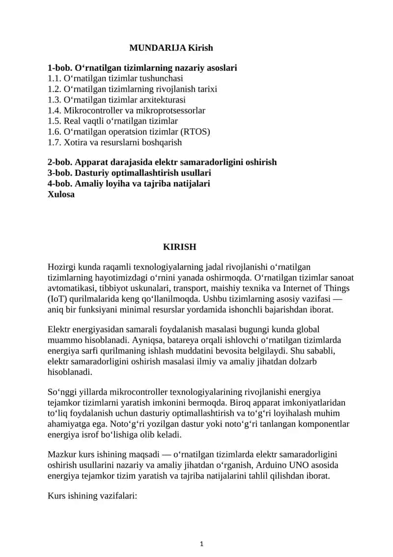 O‘rnatilgan operatsion tizimlar (RTOS)