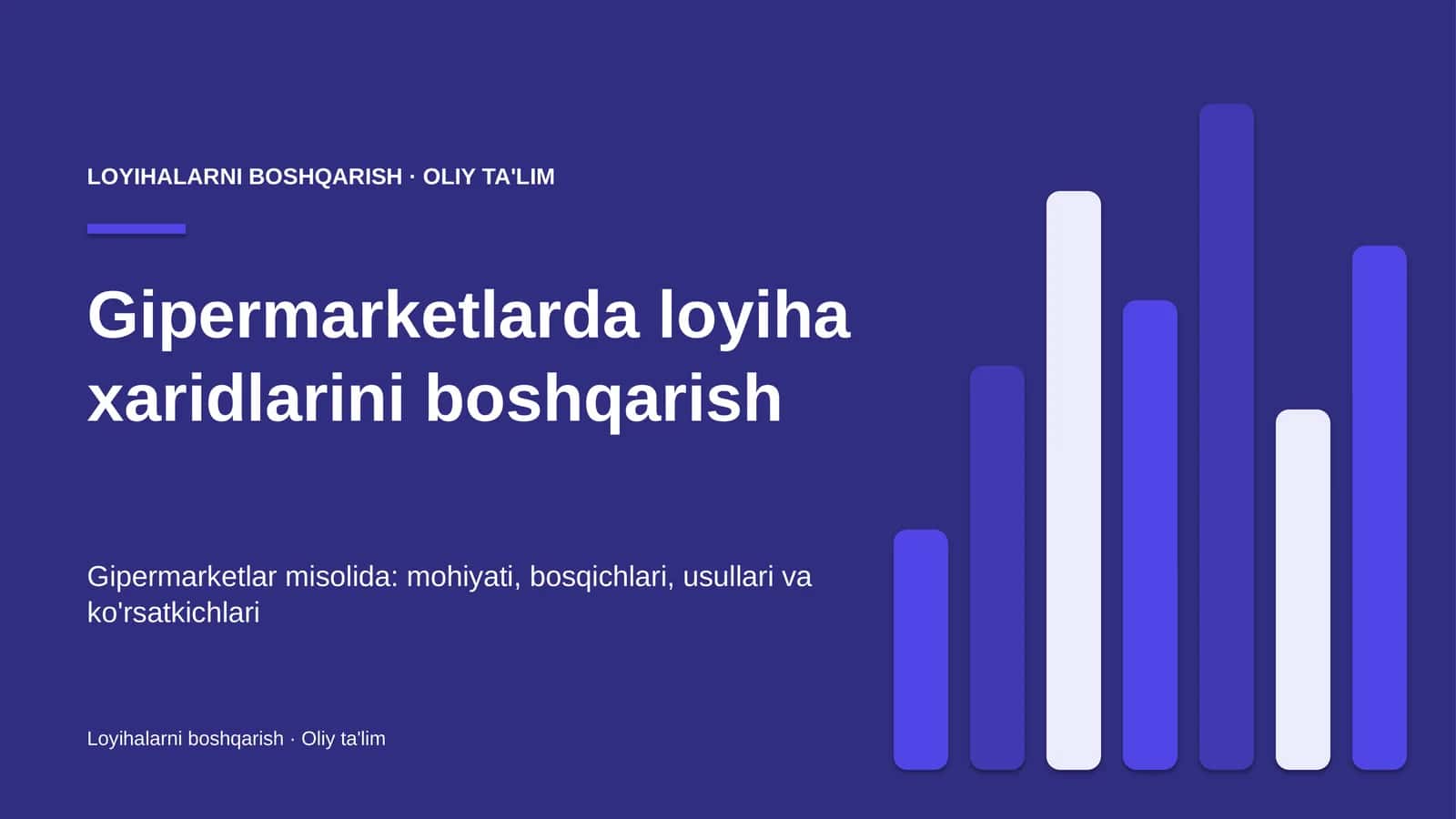 Gipermarketlarda loyiha xaridlarini boshqarish