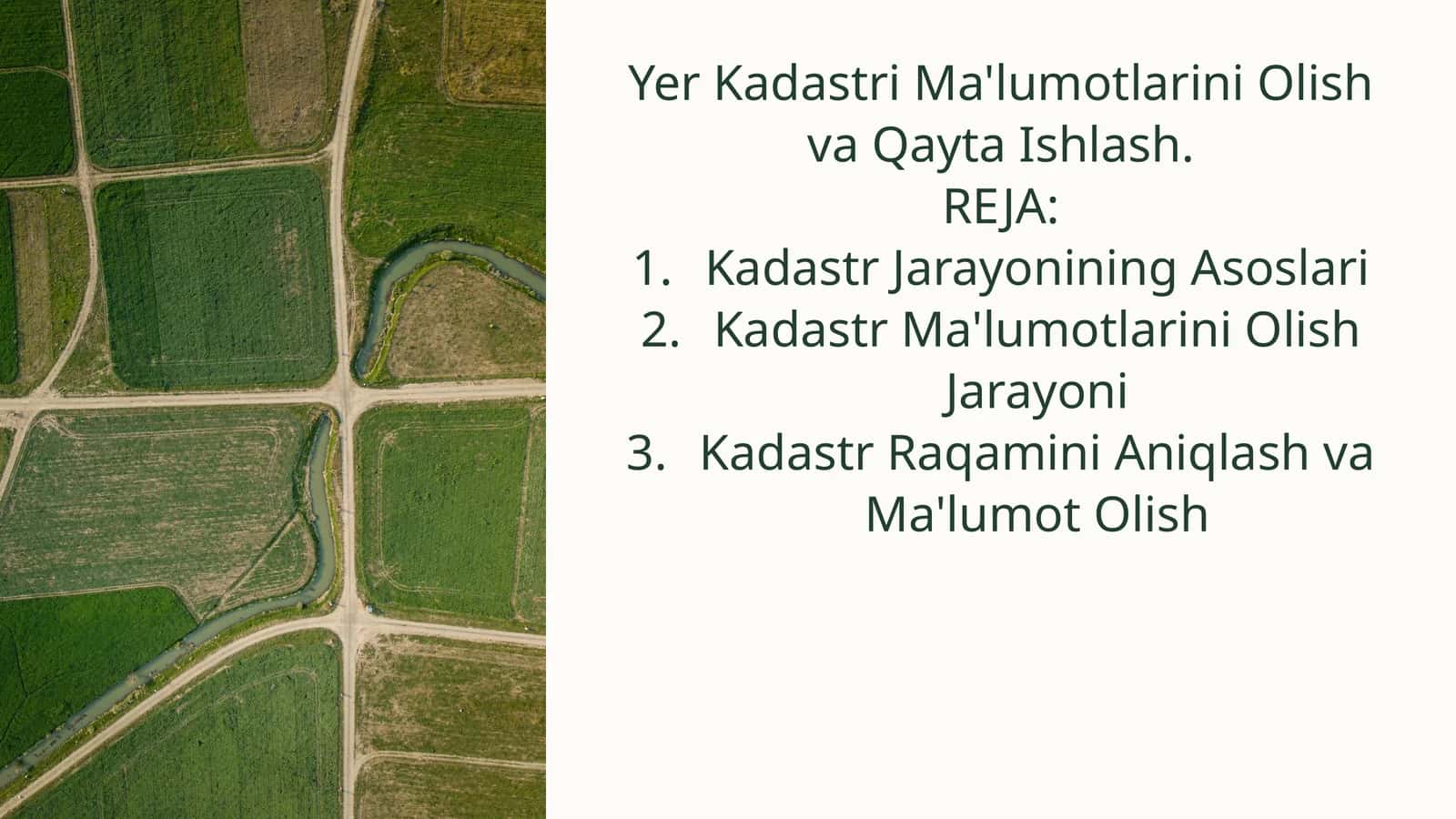 Yer Kadastri Ma'lumotlarini Olish vaQaytaIshlash