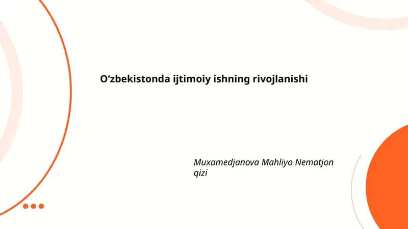 Oʻzbekistonda ijtimoiy ishning rivojlanishi
