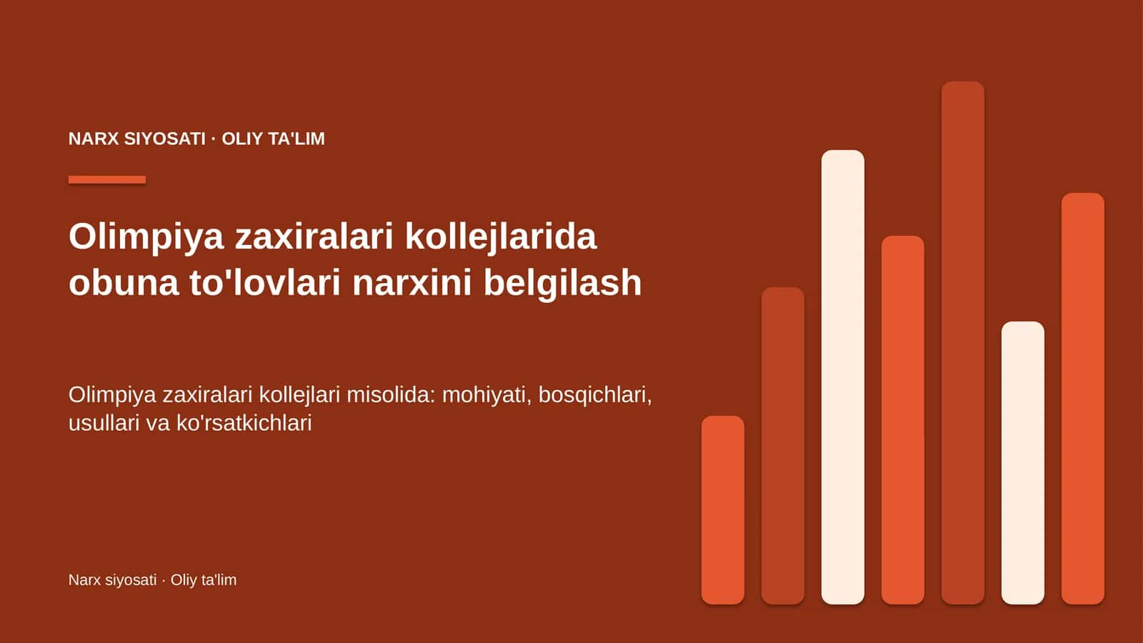 [Olimpiya zaxiralari kollejlarida obuna to'lovlari narxini belgilash]