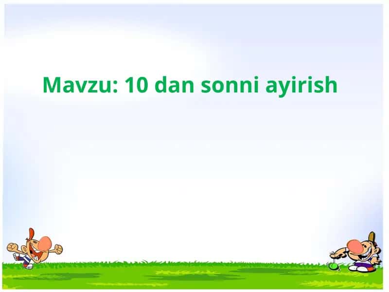 10 dan sonni ayirish