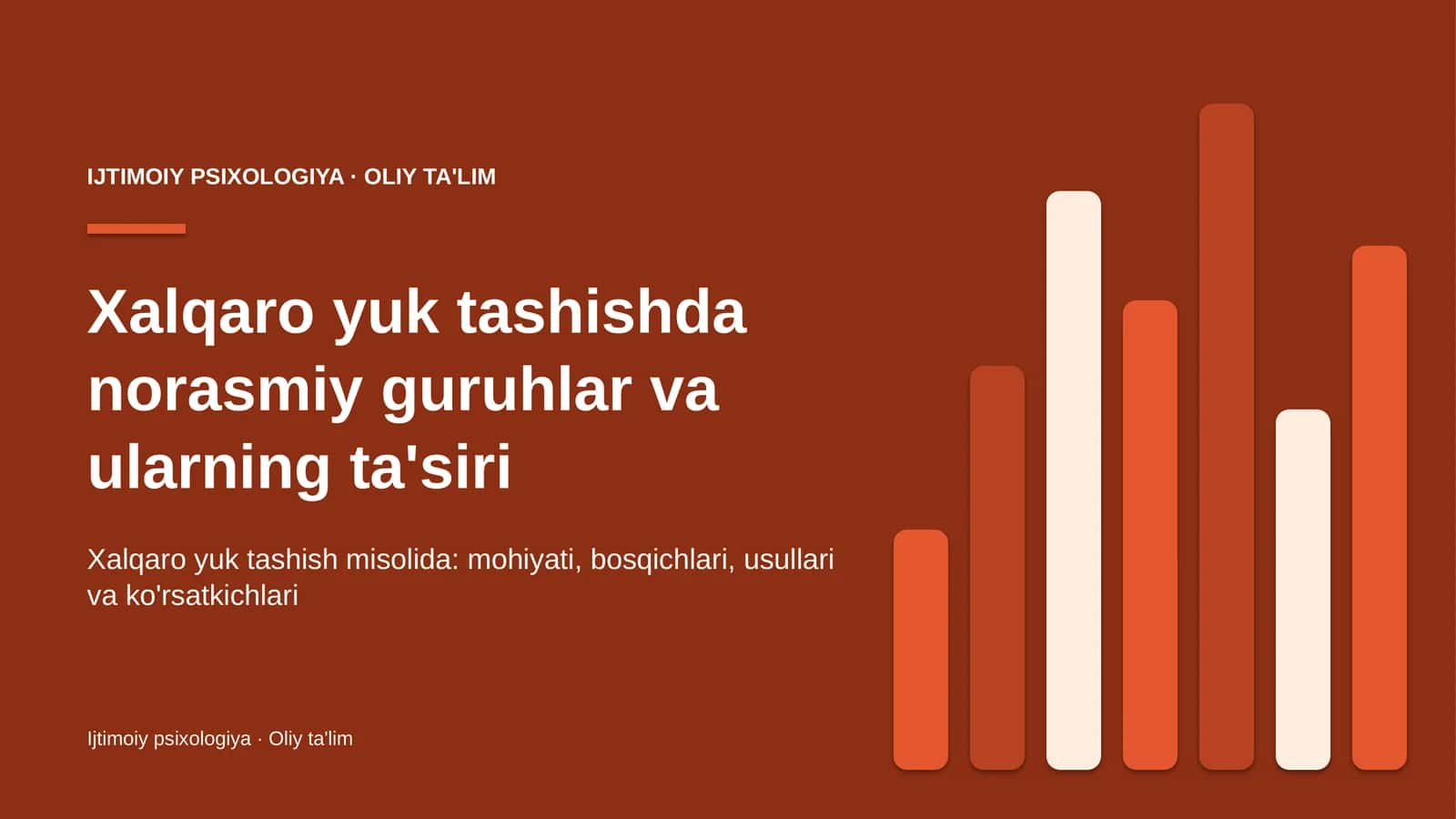 [Xalqaro yuk tashishda norasmiy guruhlar va ularning ta'siri]