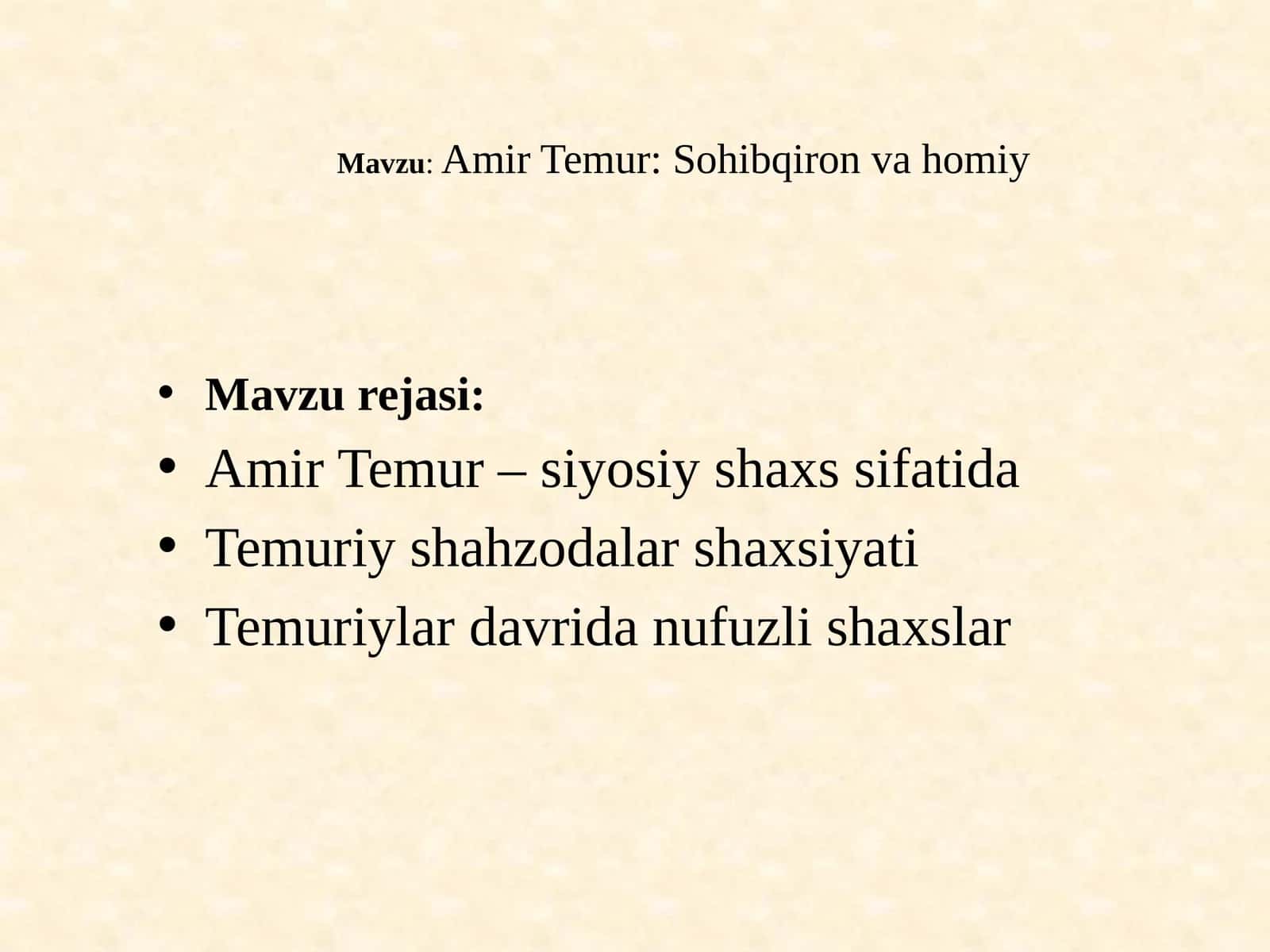 Amir Temur: Sohibqiron va homiy