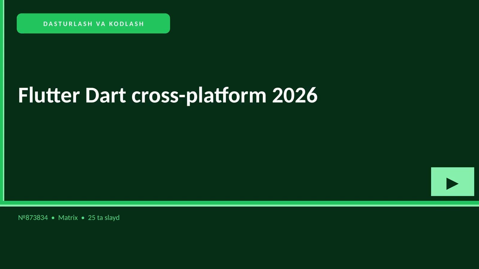 Flutter Dart cross-platform 2026