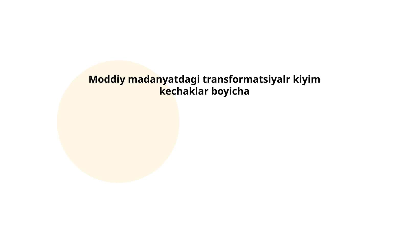 Moddiy madanyatdagi transformatsiyalr kiyim kechaklar boyicha