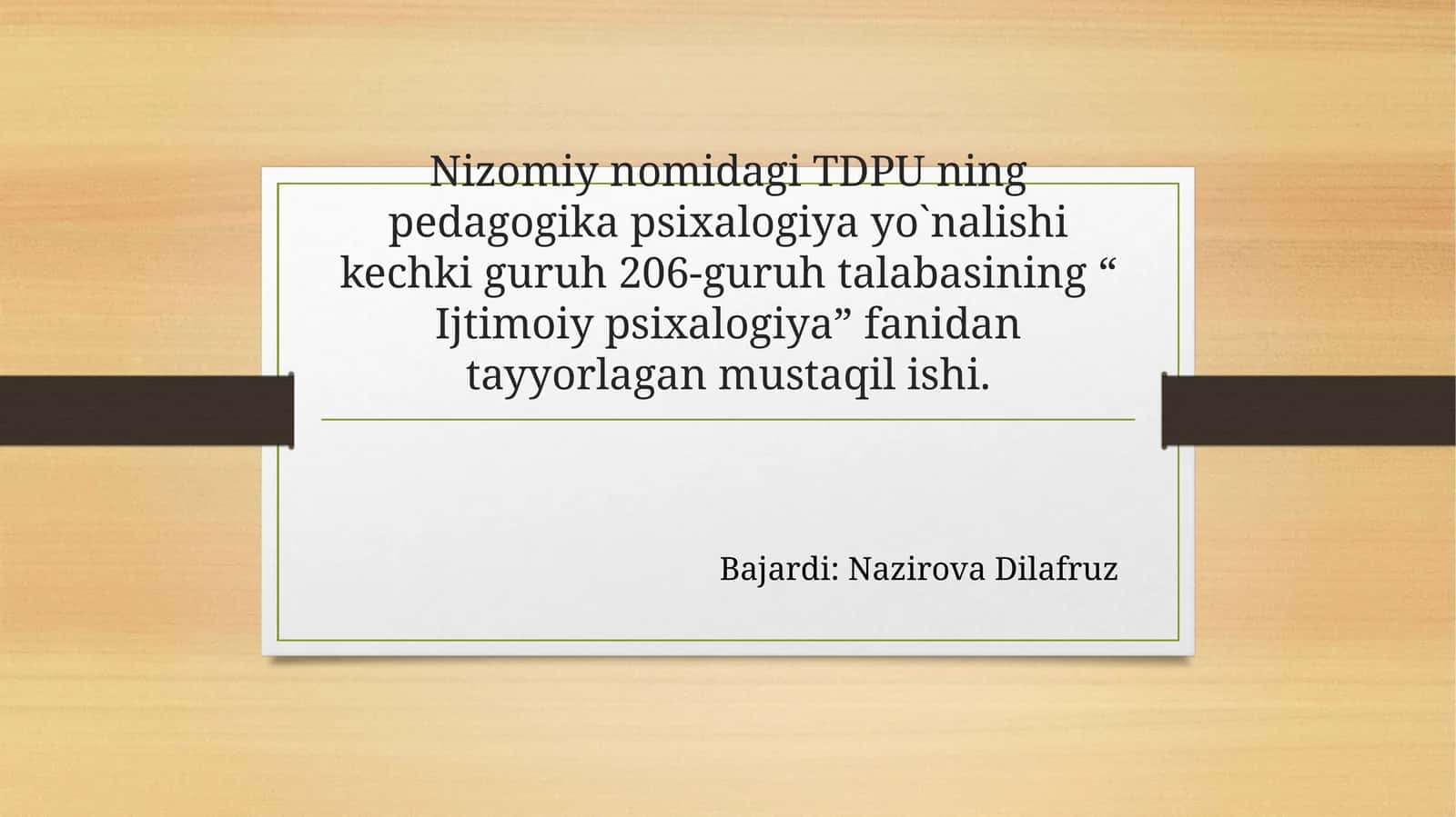 Ijtimoiy psixalogiya metodlar to'g'risida