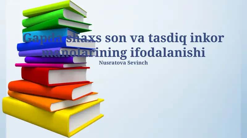 Gapda shaxs son va tasdiq inkor manolarining ifodalanishi