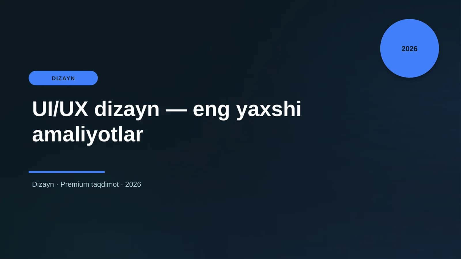 UI/UX dizayn — eng yaxshi amaliyotlar