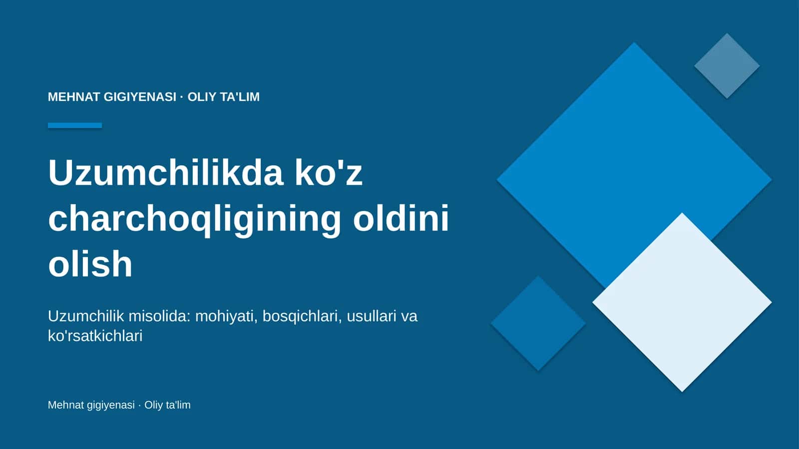 Uzumchilikda ko'z charchoqligining oldini olish