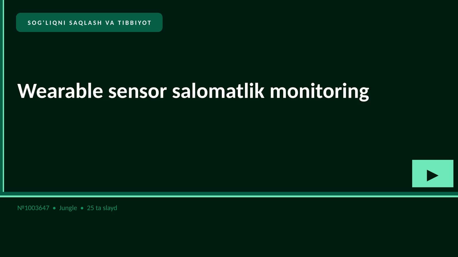 Wearable sensor salomatlik monitoring