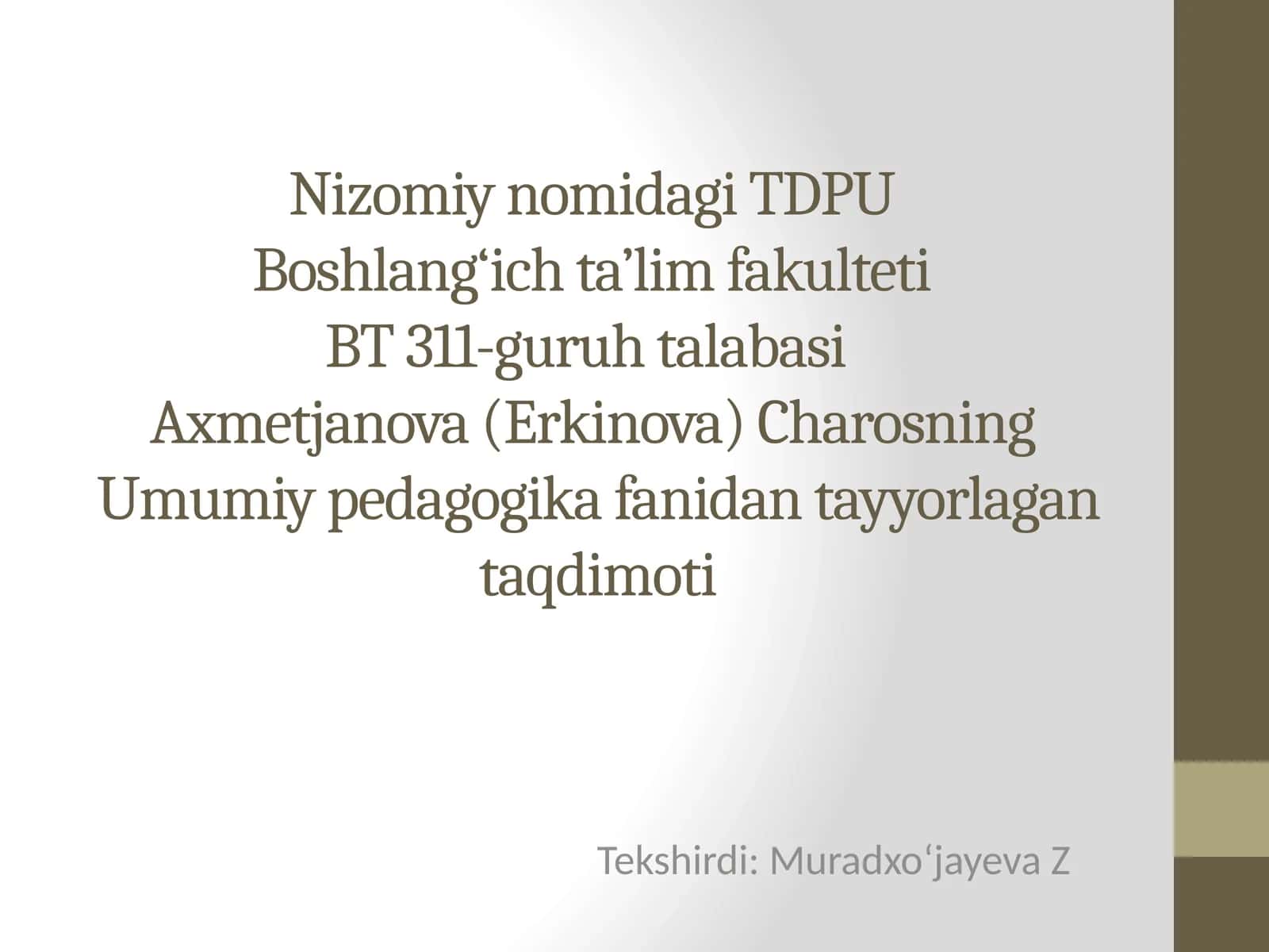 IMOM AL-BUXORIY(810- 870)