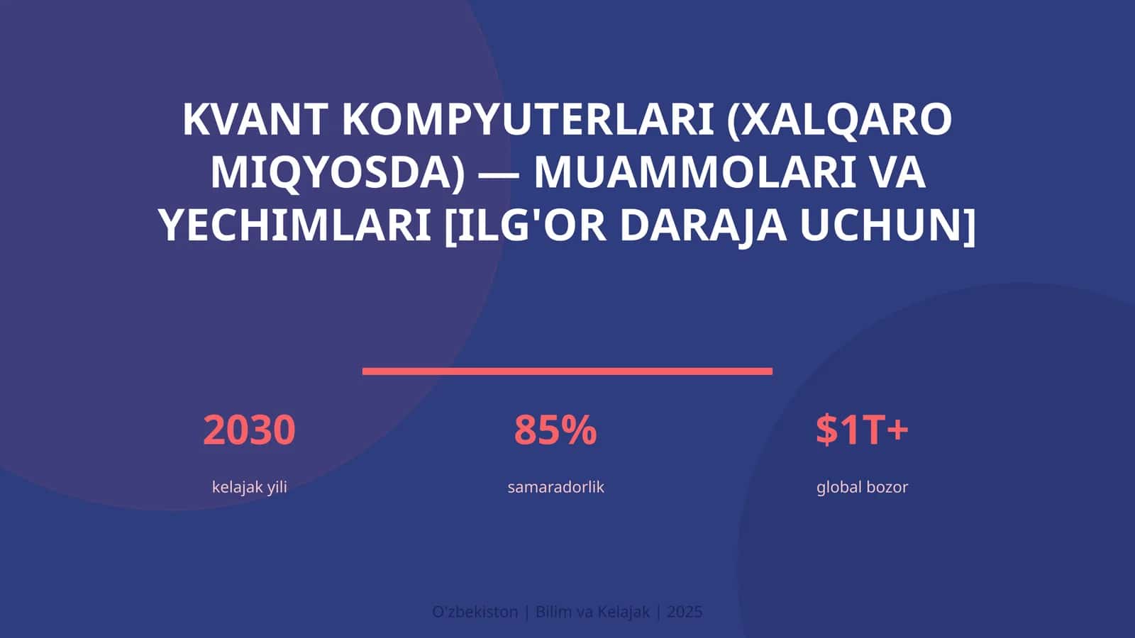 Kvant kompyuterlari (xalqaro miqyosda) — muammolari va yechimlari [ilg'or daraja uchun]