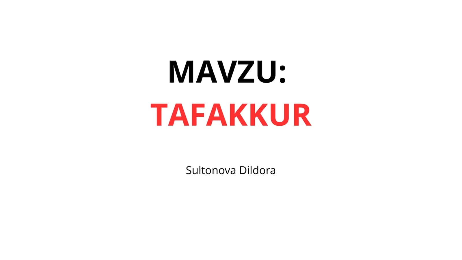 TAFAKKUR
