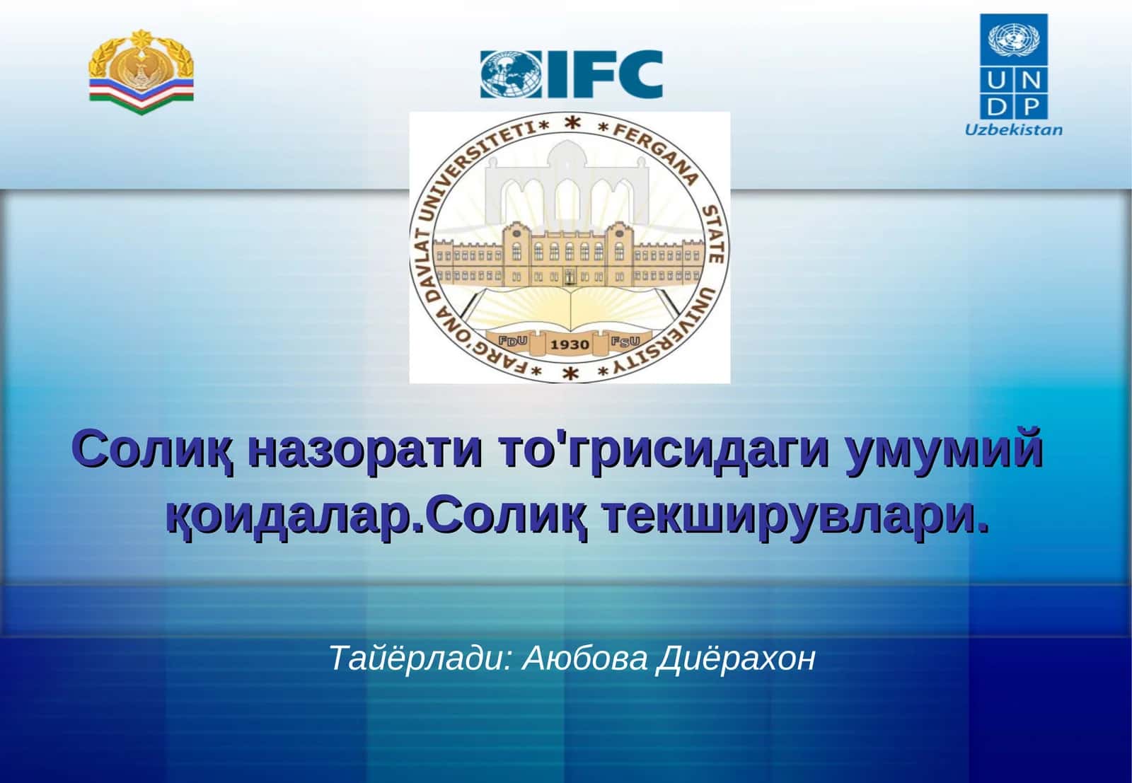 Солиқ назорати то'грисидаги умумий қоидалар.Солиқ текширувлари