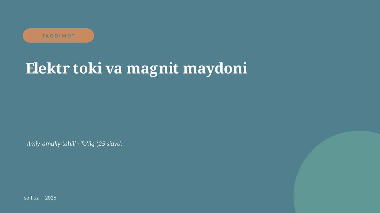 Elektr toki va magnit maydoni