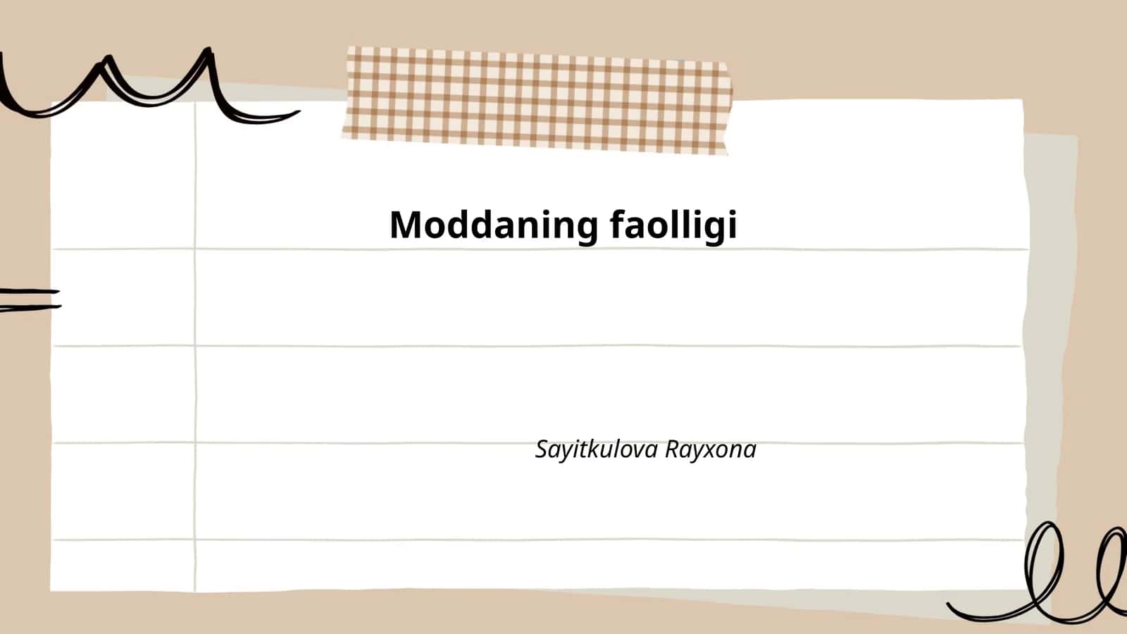 Moddaning faolligi