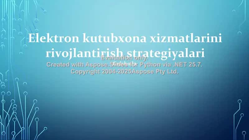 Elektron kutubxona xizmatlarini rivojlantirish strategiyalari