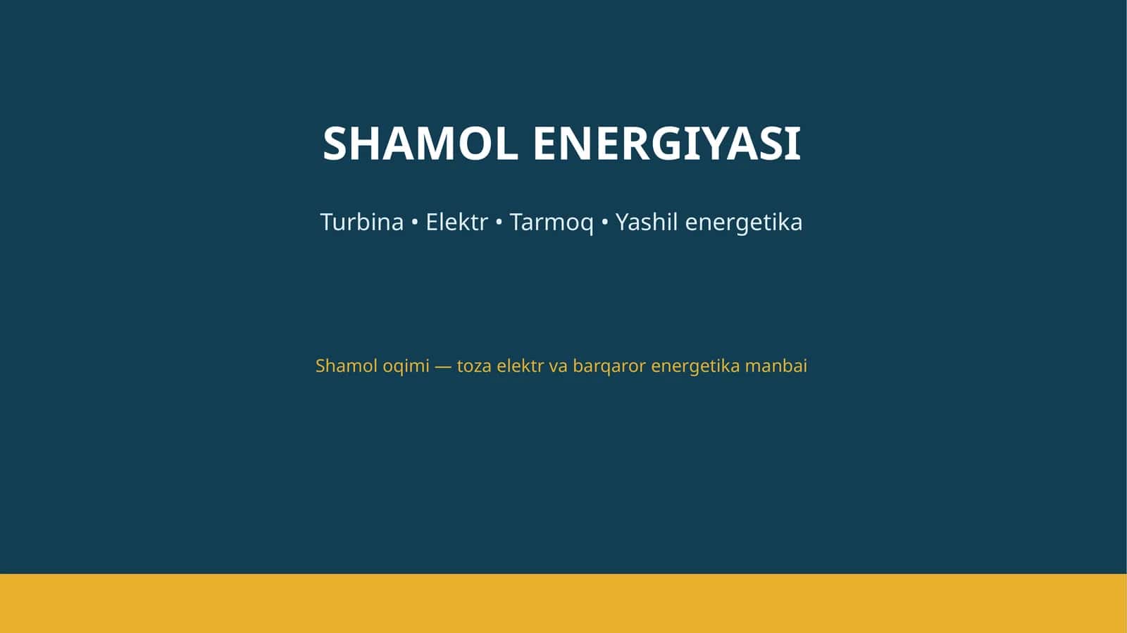 SHAMOL ENERGIYASI