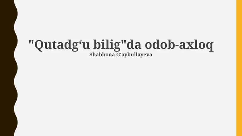 Qutadgʻu Bilig