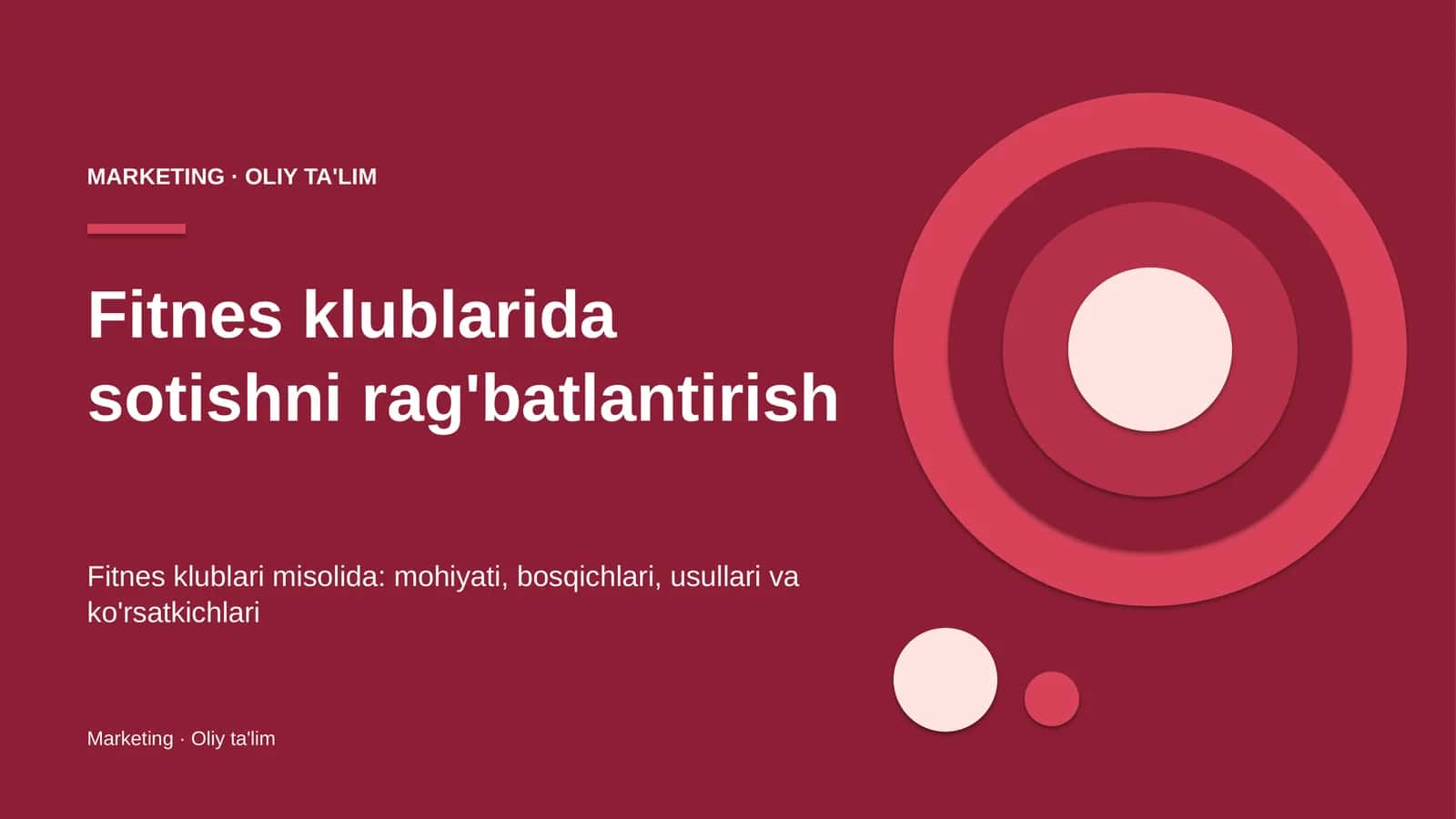 Fitnes klublarida sotishni rag'batlantirish