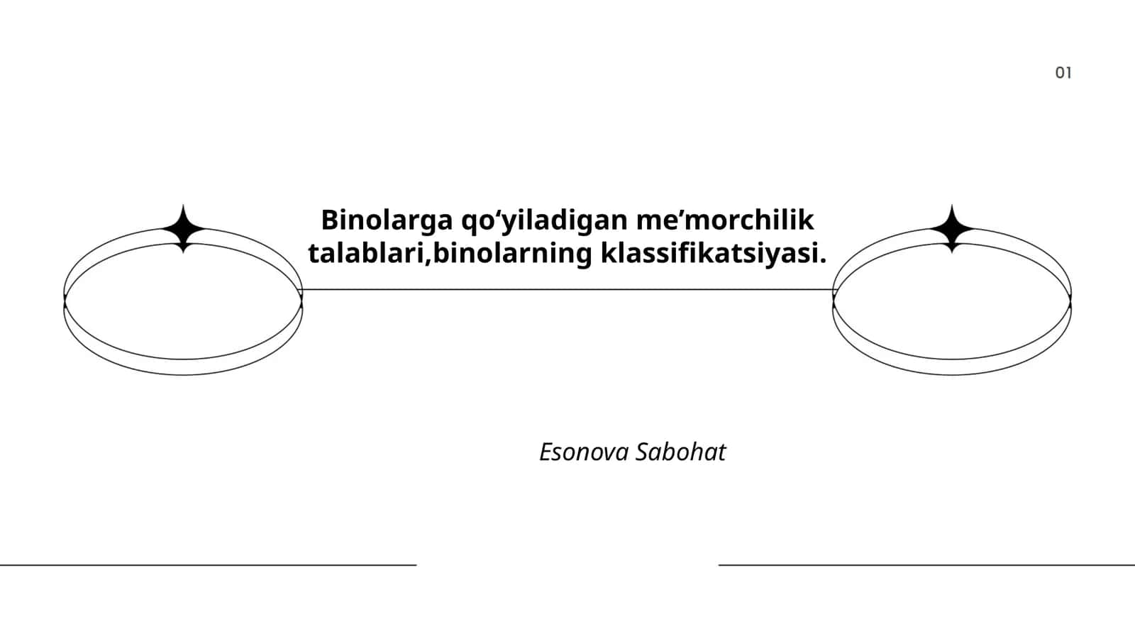 Binolarga qo‘yiladigan me’morchilik talablari, binolarning klassifikatsiyasi