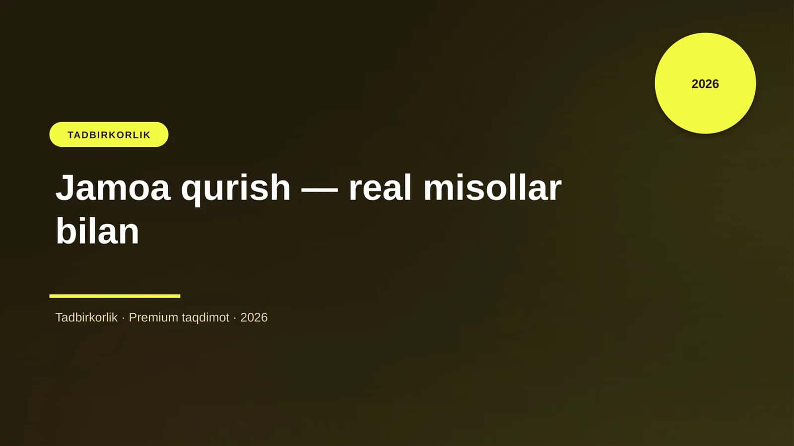 Jamoa qurish — real misollar bilan