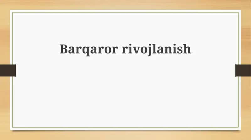 Turaqlı rawajlanıw