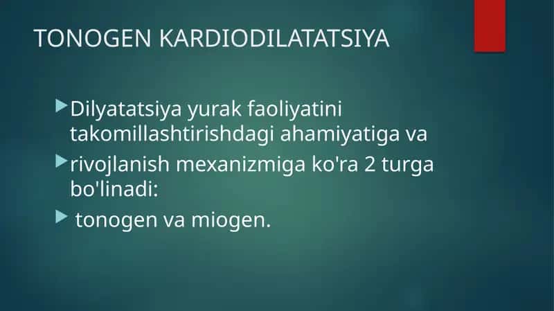 TONOGEN KARDIODILATATSIYA