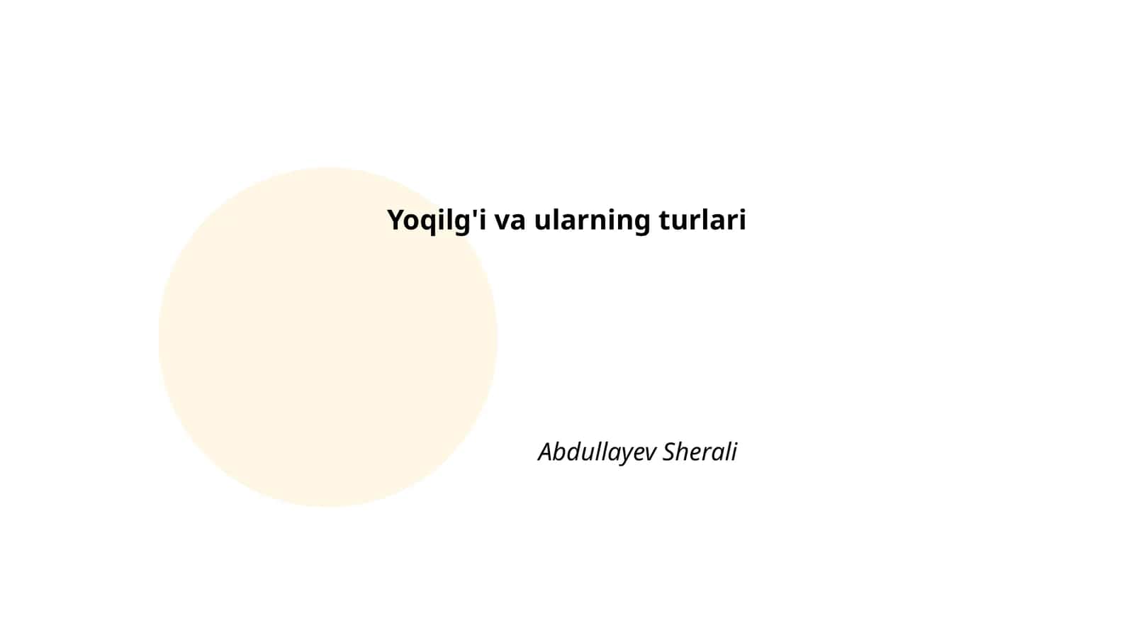 Yoqilg'i va ularning turlari