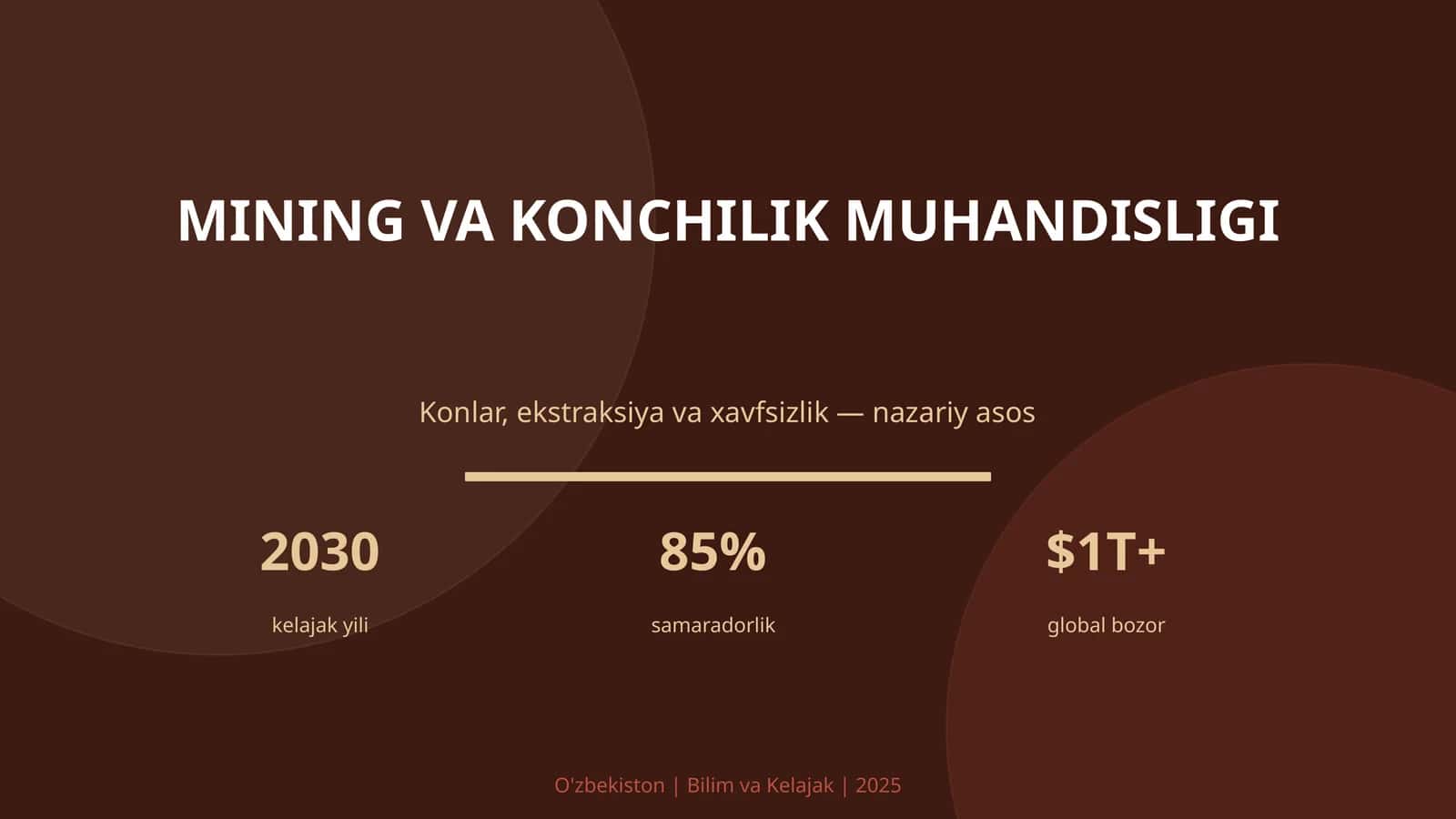 MINING VA KONCHILIK MUHANDISLIGI