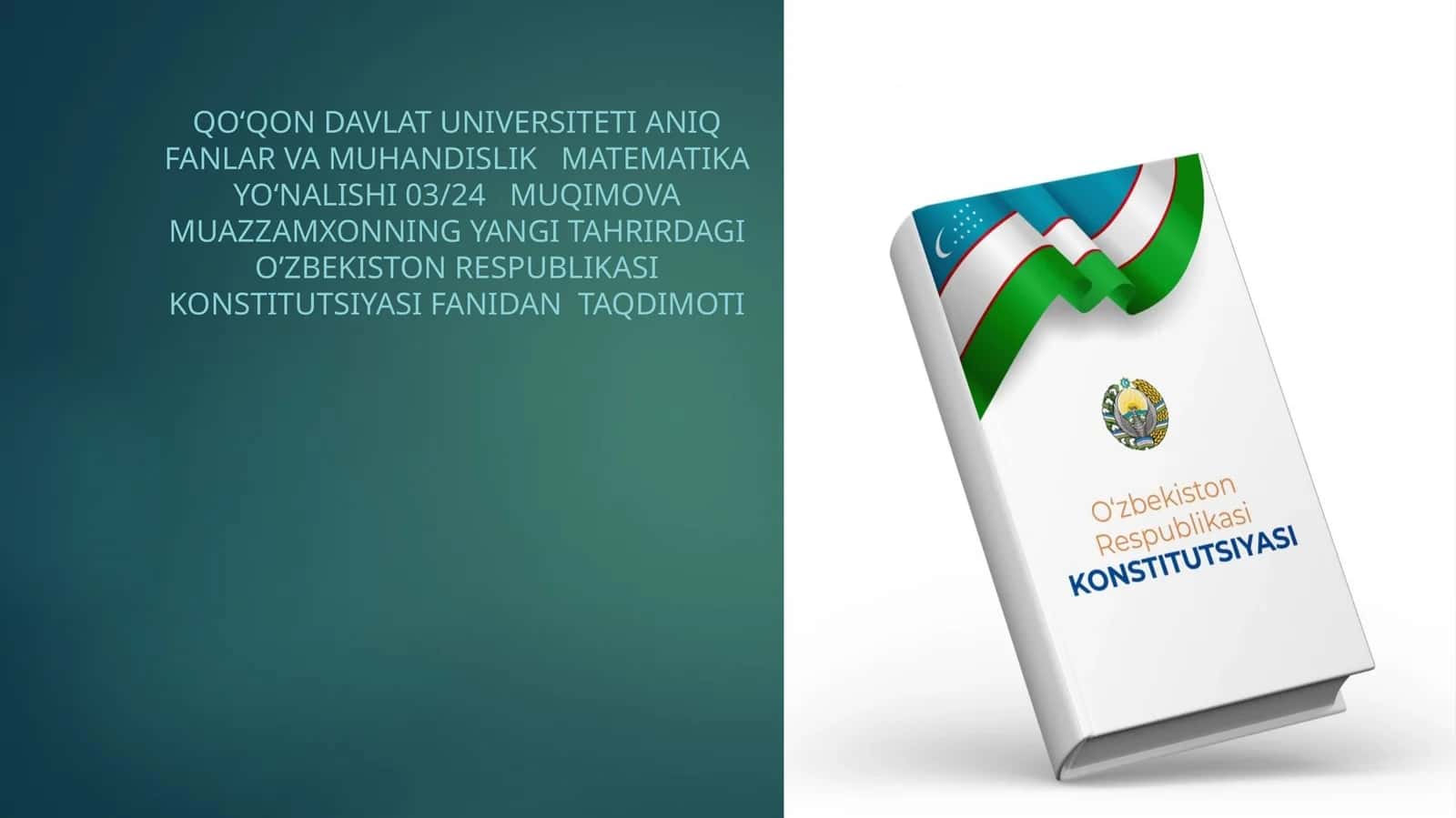 O’zbekiston respublikasi konstitutsiyasi