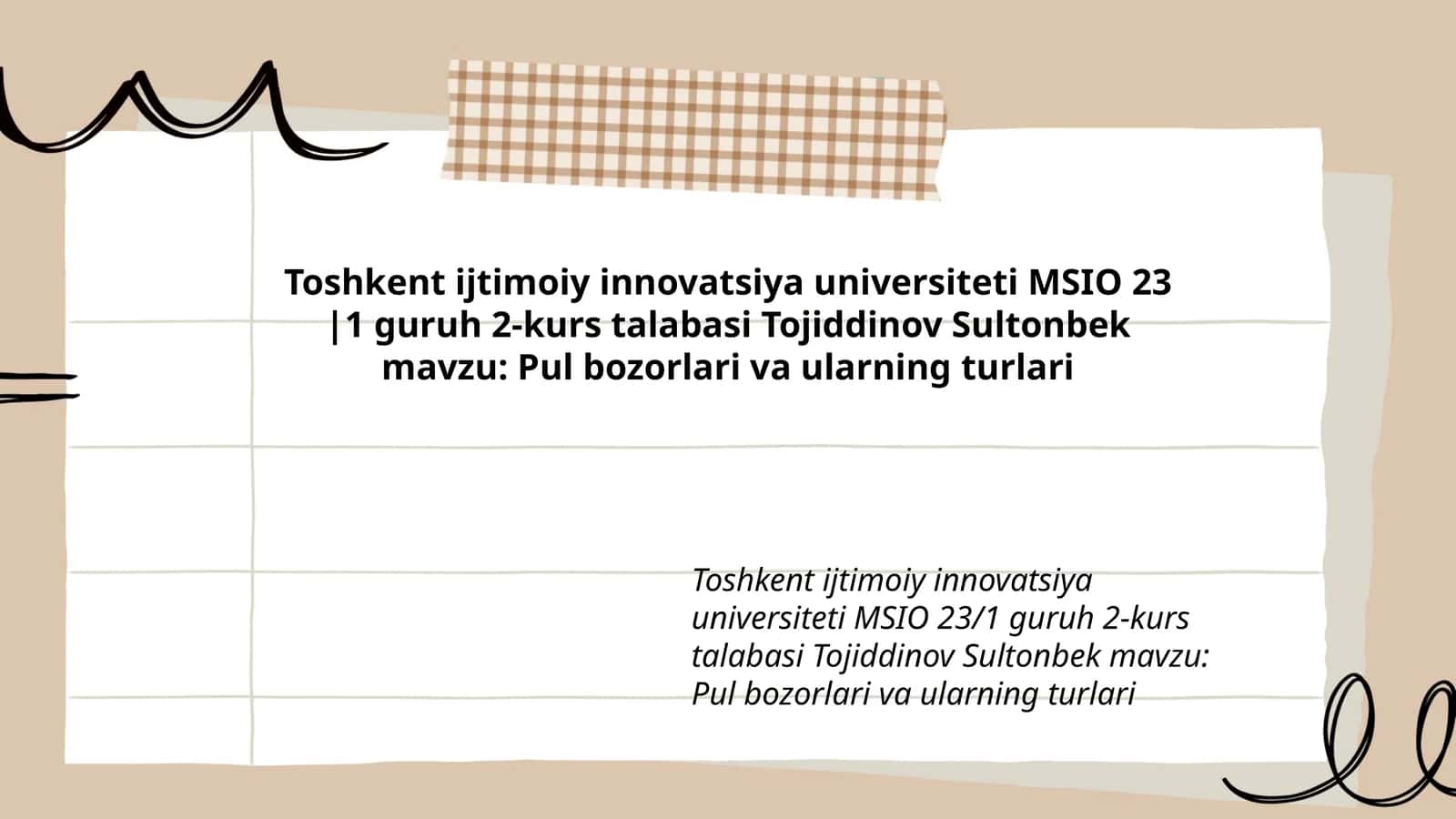 Pul bozorlari va ularning turlari