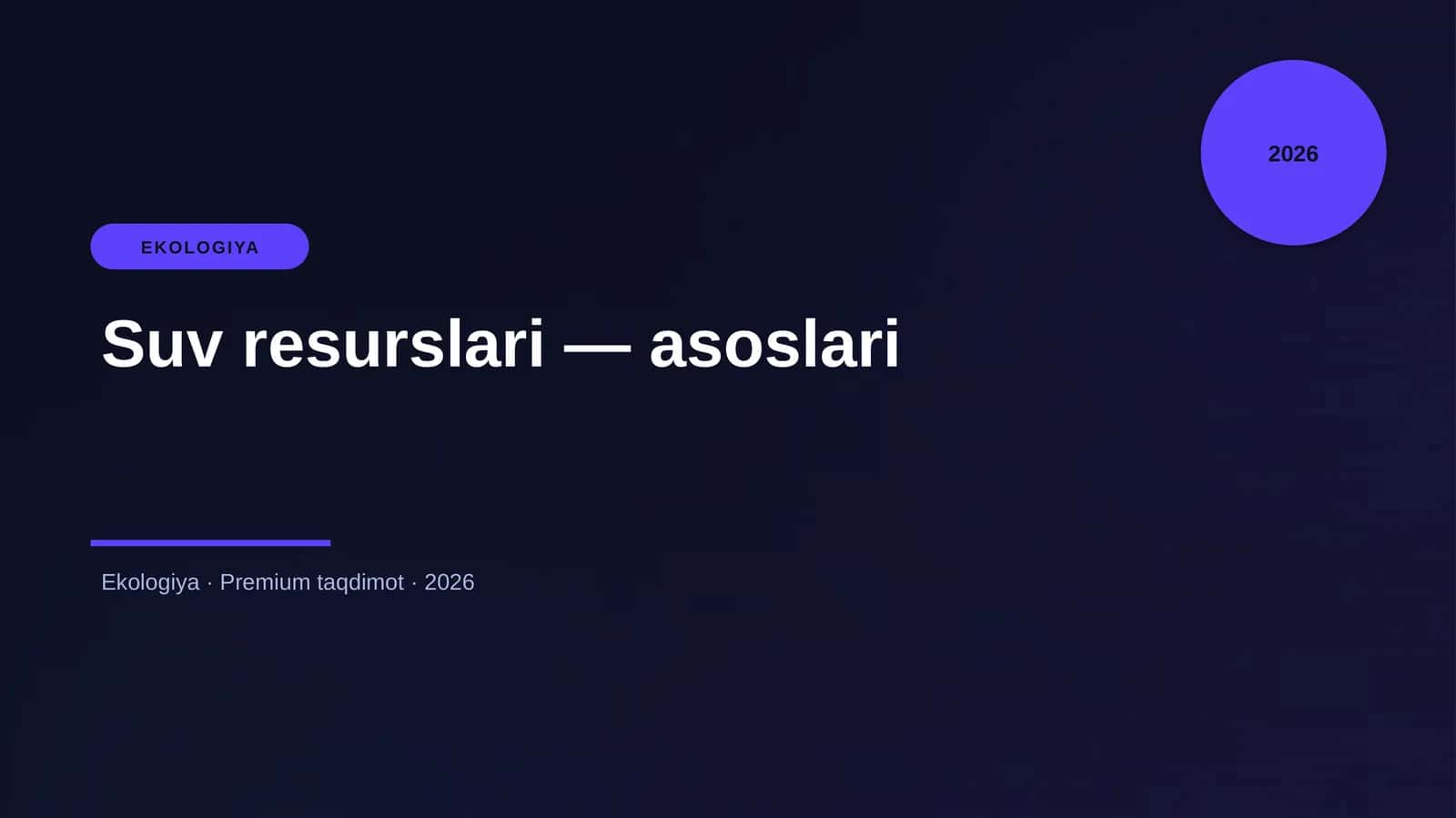 Suv resurslari — asoslari