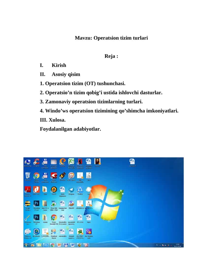 Operatsion tizim turlari