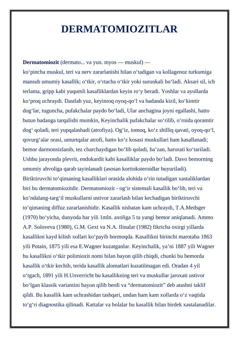 DERMATOMIOZITLAR