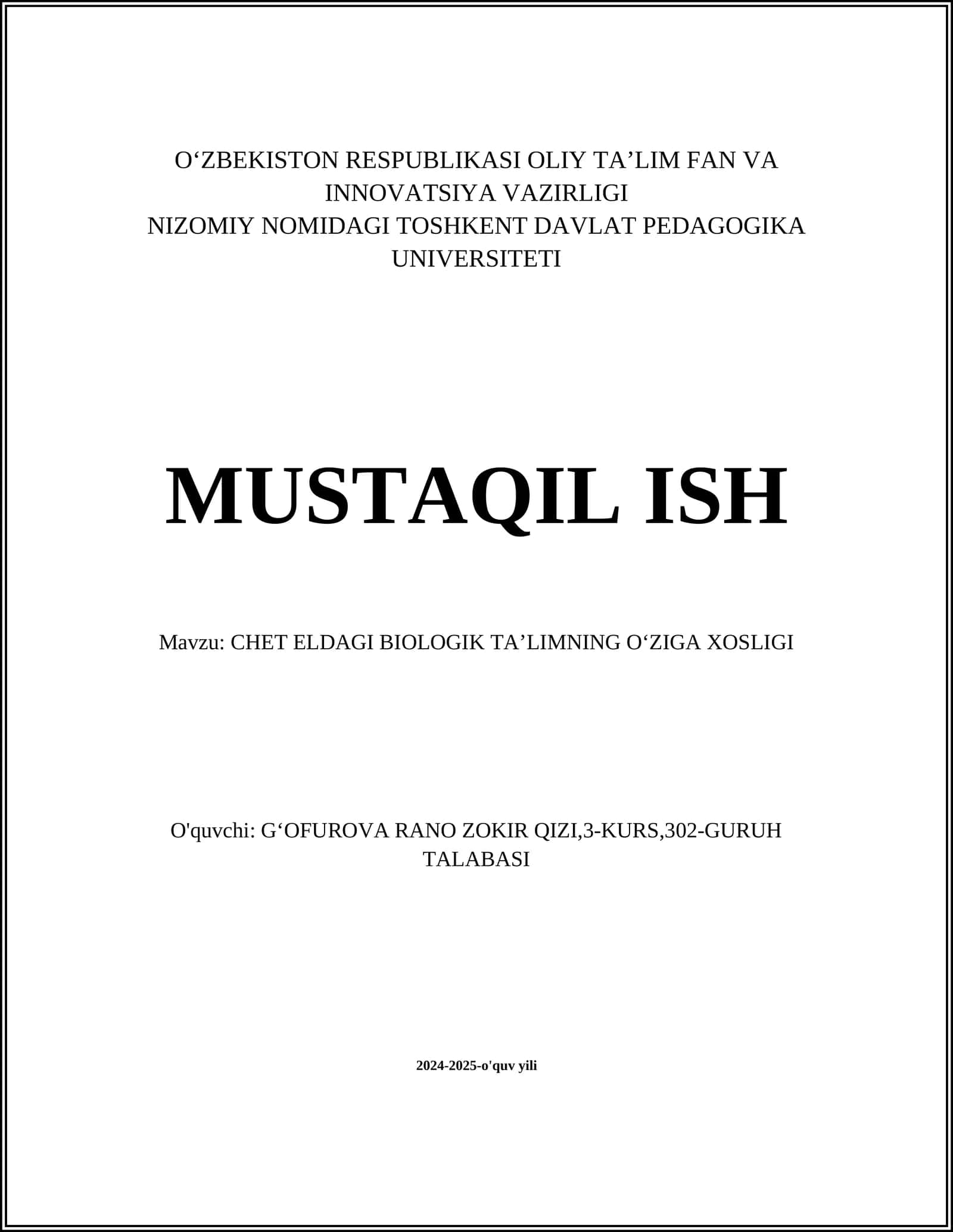 Biologik Taʼlimning Tarixi