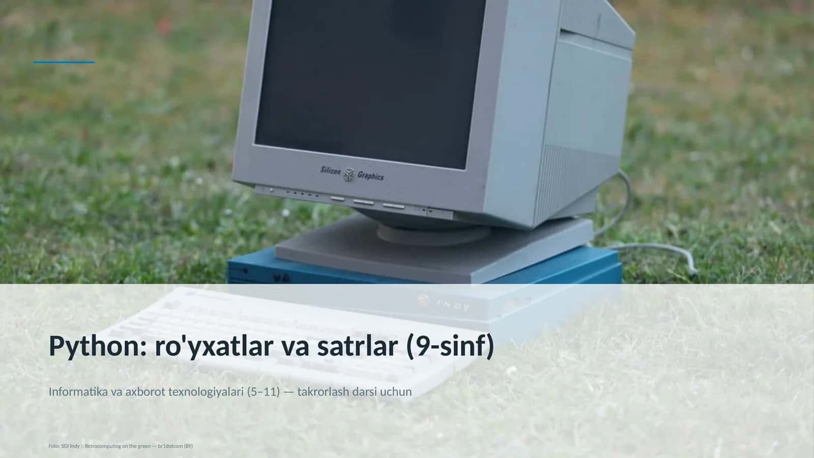 Python: ro'yxatlar va satrlar (9-sinf)