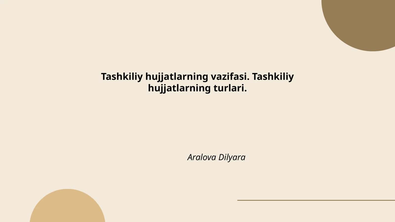 Tashkiliy hujjatlarning vazifasi