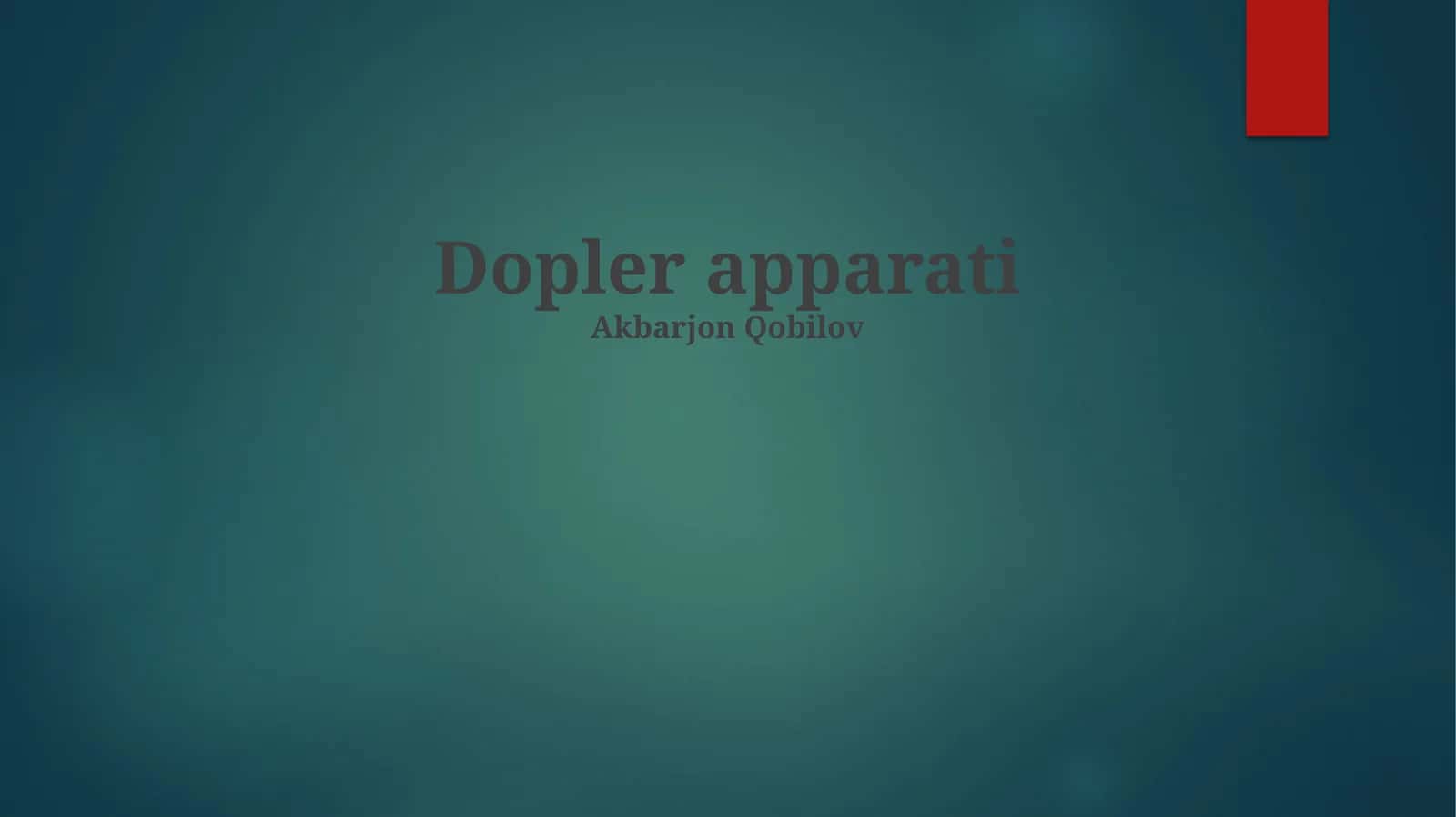Dopler apparati
