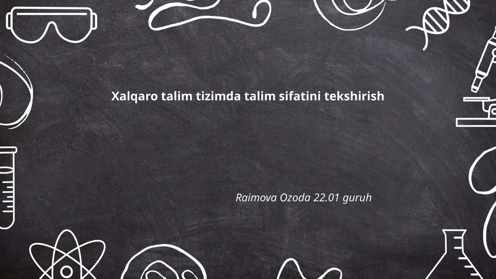 Talim sifatini baholash me'yorlari