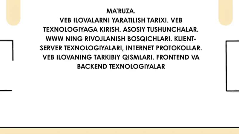 Veb ilovalarni yaratilish tarixi